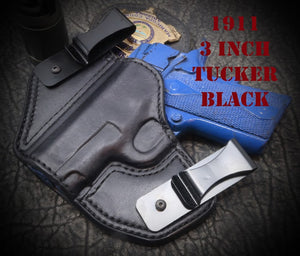 1911 3" 3 inch with Crimson Trace LightGuard Tucker Leather Holster