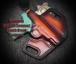 Browning 1911 380 Thumb Break Slide Leather Holster