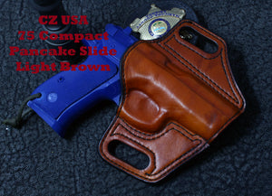 FNH FNS-9C Compact Pancake Slide Leather Holster