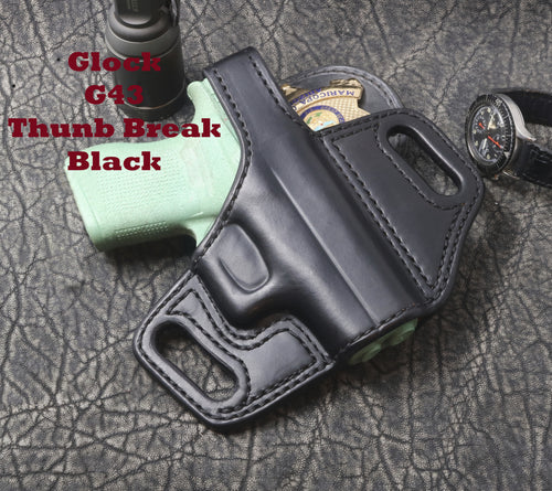 Glock G43 Thumb Break Slide Leather Holster