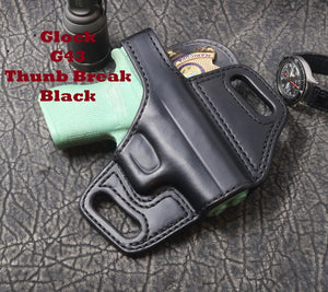 Glock G19X Thumb Break Slide Leather Holster