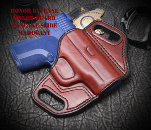 Honor Defense Honor Guard Sub Compact with FIST frame Pancake Slide Leather Holster