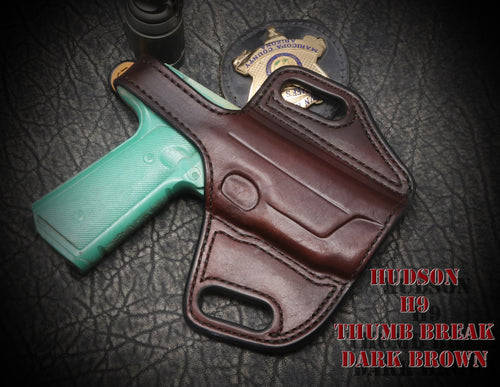 Honor Defense Honor Guard Subcompact with Crimson Trace Green Thumb Break Slide Leather Holster