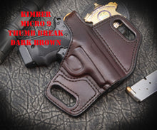 Kahr PM9/40 with Crimson Trace Thumb Break Slide Leather Holster