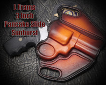 Smith & Wesson Model 686 7 Shot 3". Pancake Slide Leather Holster.
