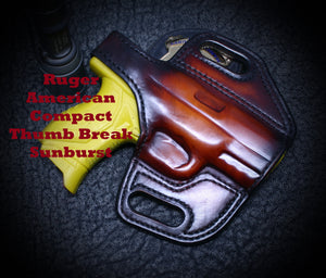 Ruger American 9 Compact Thumb Break Slide Leather Holster