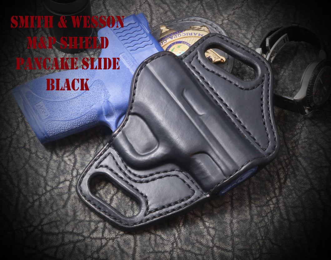 Smith & Wesson M&P 22 Compact. Pancake Slide Leather Holster