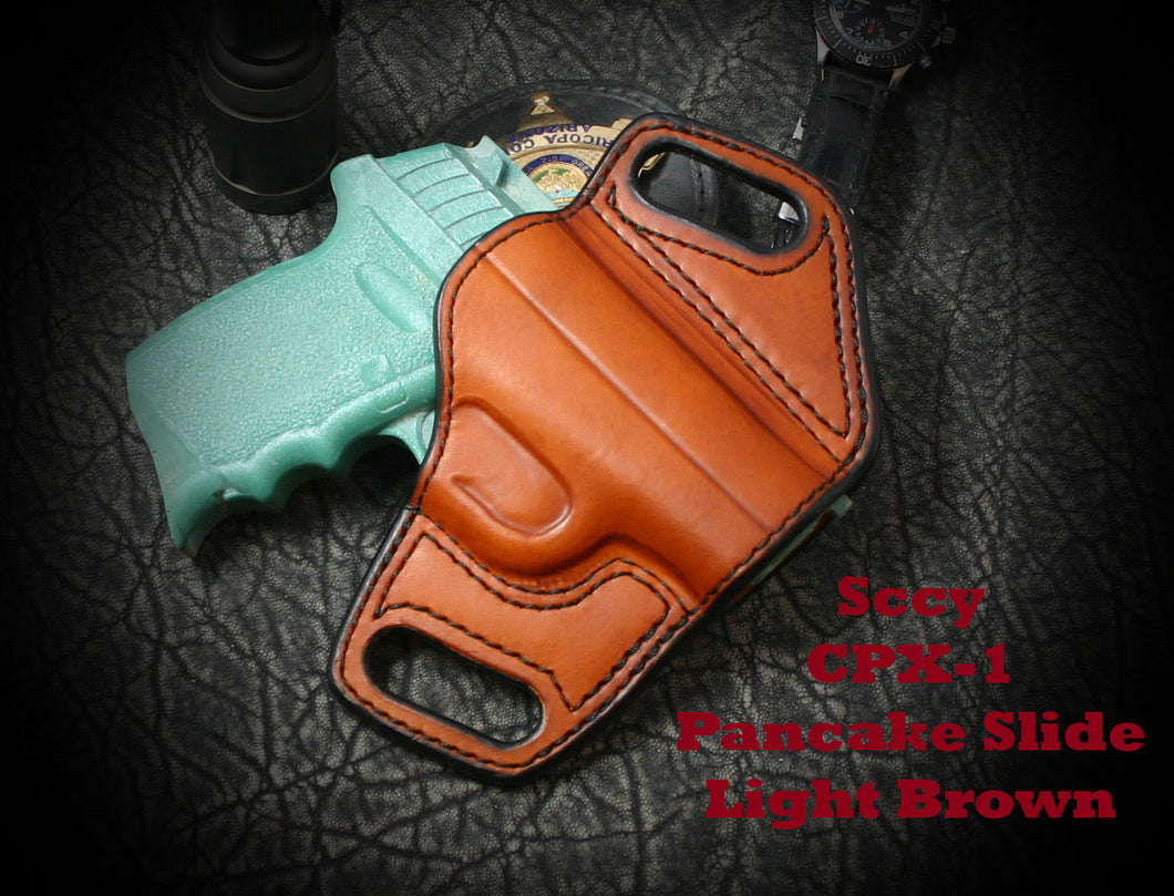 SCCY CPX 2 with TR10 Laser Pancake Slide Leather Holster