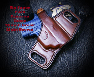 Sig Sauer P238 with Crimson Trace Laser Thumb Break Slide Leather Holster