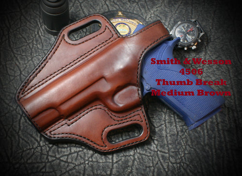 Smith & Wesson 1911 with rail Thumb Break Slide Leather Holster