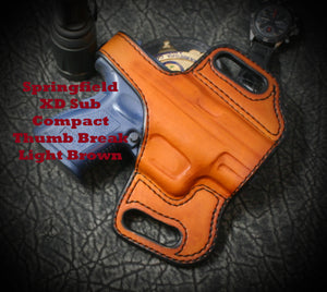 Springfield Armory XDS 45 ACP. Pancake Slide Leather Holster.
