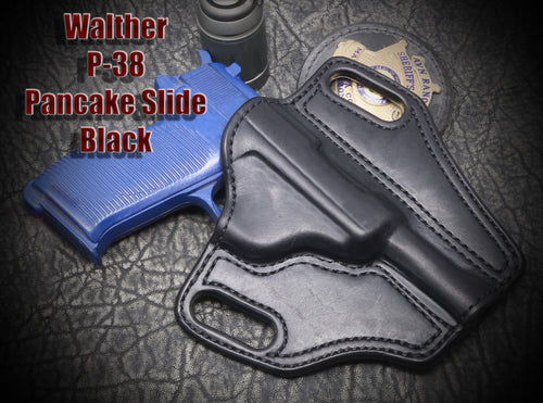 Walther P-38. Pancake Slide Leather Holster.