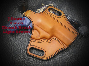 Smith & Wesson Model 686 4 inch 4" Thumb Break Slide Leather Holster