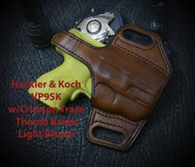 Heckler & Koch VP9SK with Crimson Trace Light Guard Thumb Break Slide Leather Holster